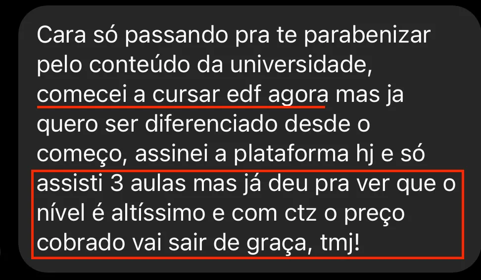 Aluno de educação física diz que o nível do conteúdo é altíssimo